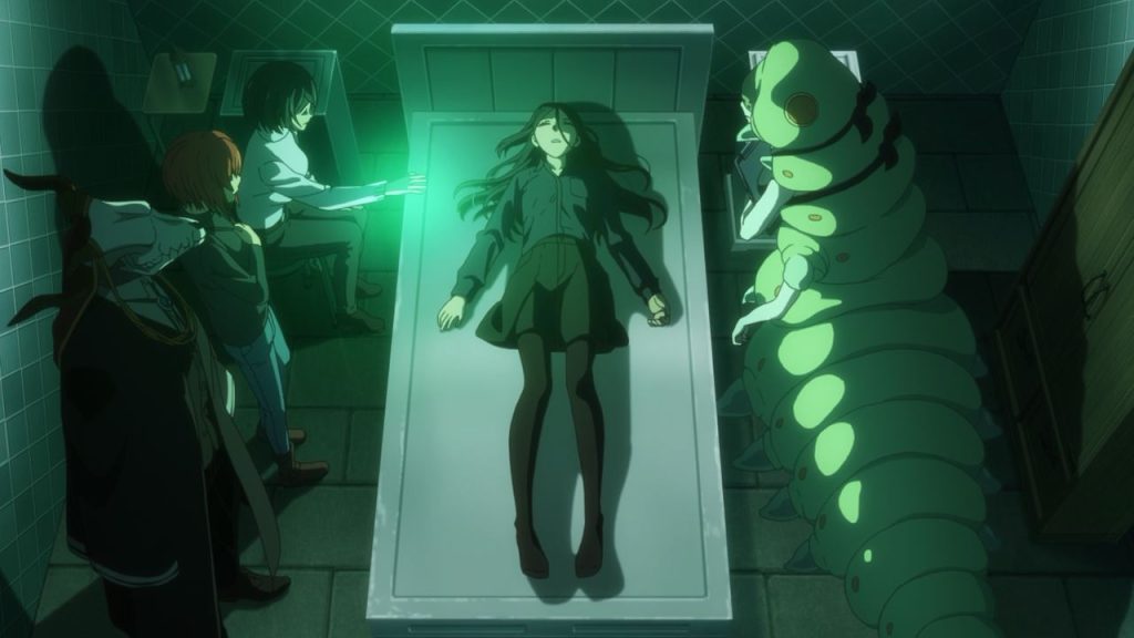 The Ancient Magus' Bride season 2 Ep. 11 "A small leak will sink a great ship. I" screenshot depicting Mariel attempting to see where Lucy's magic is going.