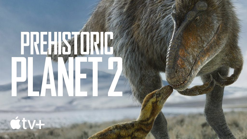 Prehistoric Planet season 2 Imperabator horizontal key visual art.