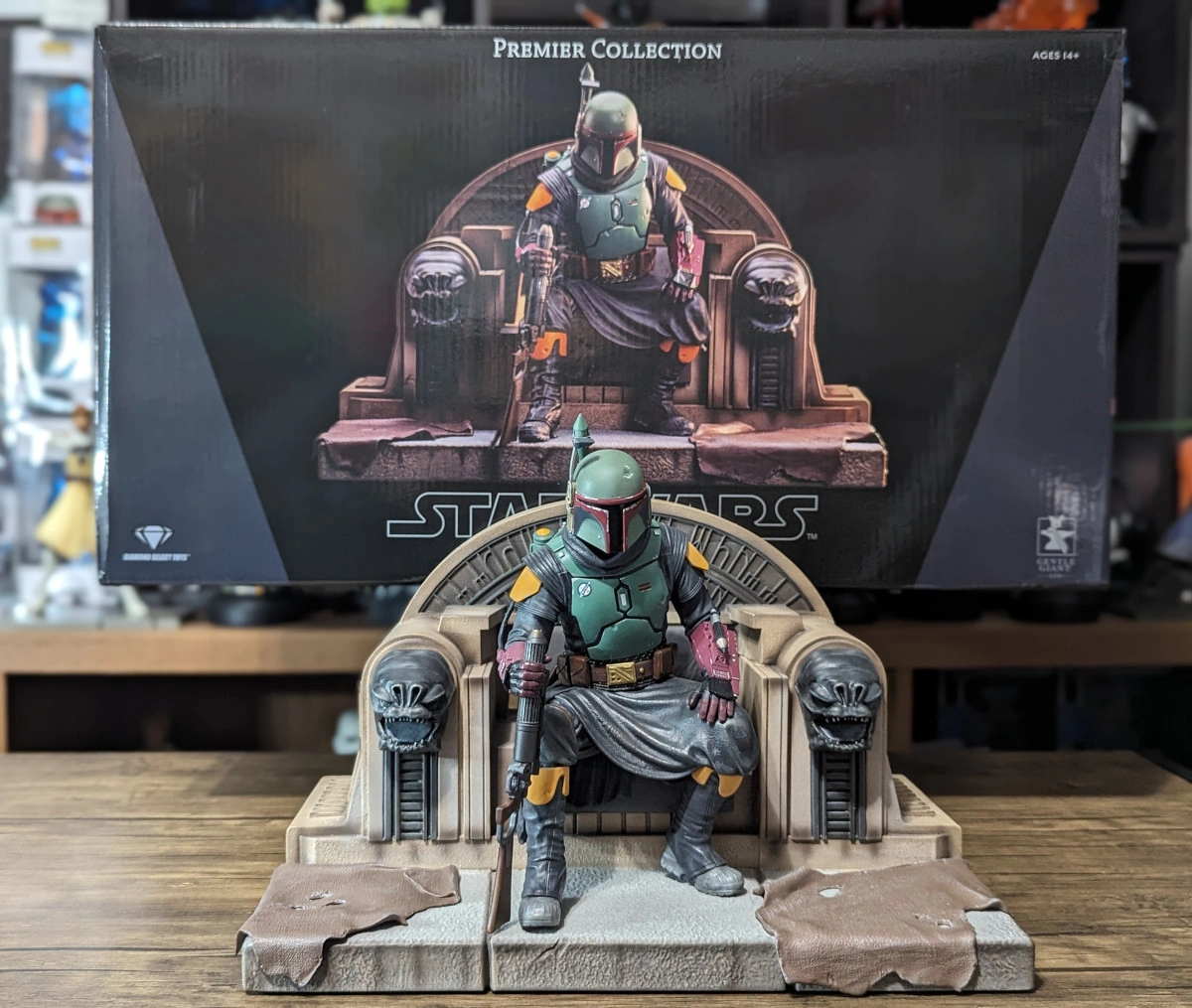 Star Wars: The Mandalorian - Boba Fett (on Throne Statue) Premier Collection Statue