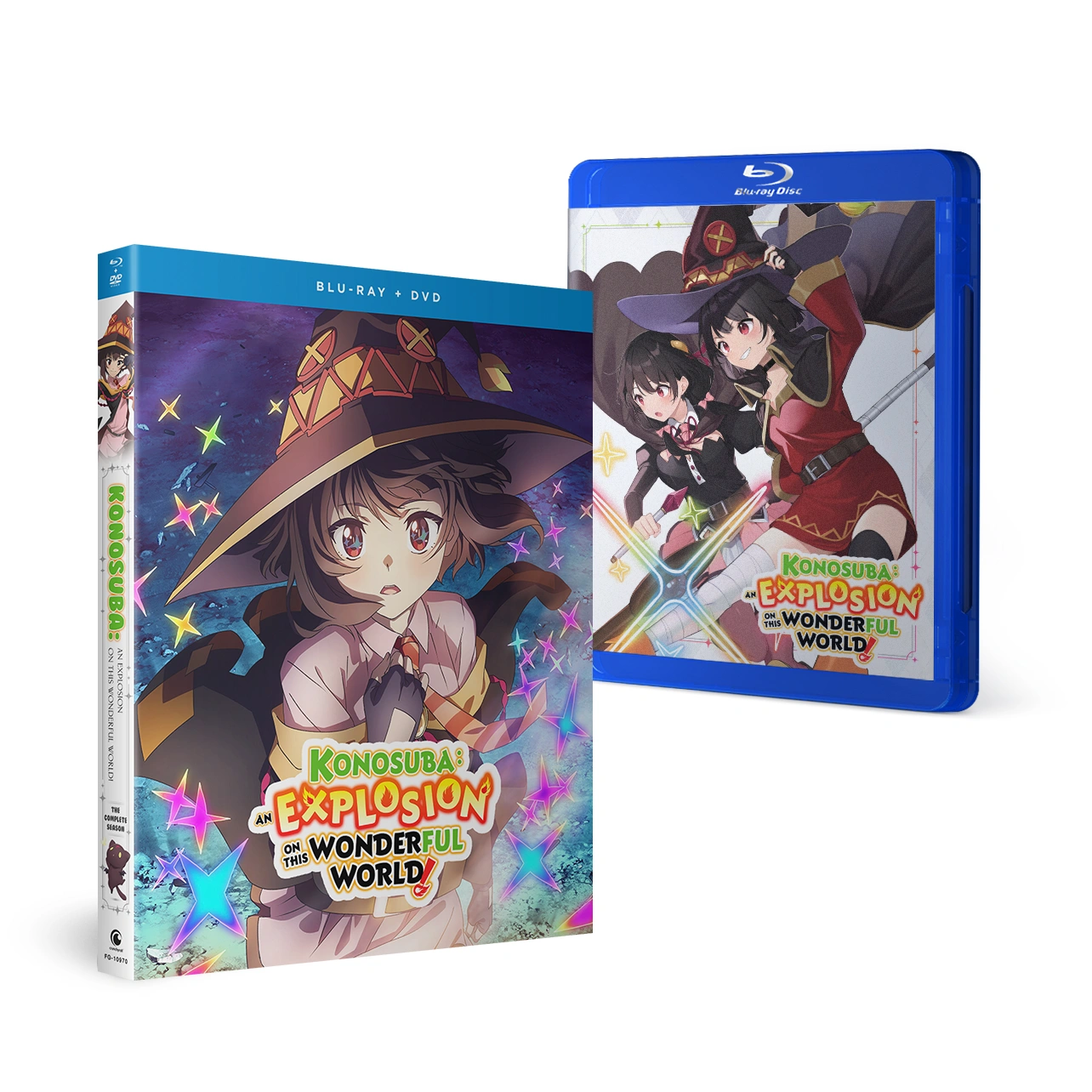 KONOSUBA - An Explosion on This Wonderful World! – The Complete Season – Blu-ray/DVD spread.