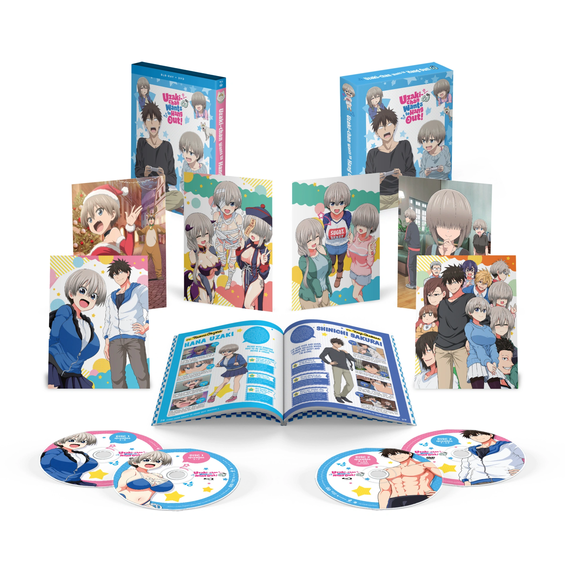 Uzaki-chan Wants to Hang Out! Season 2 - Limited Edition – Blu-ray/DVD spread.