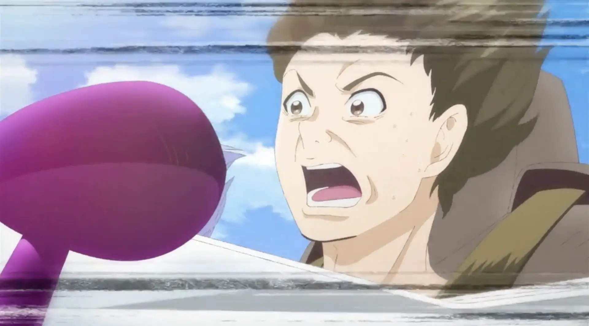 Astro Note Ep. 3 screenshot showing feeling the wind on his face too much during a high-speed car chase.