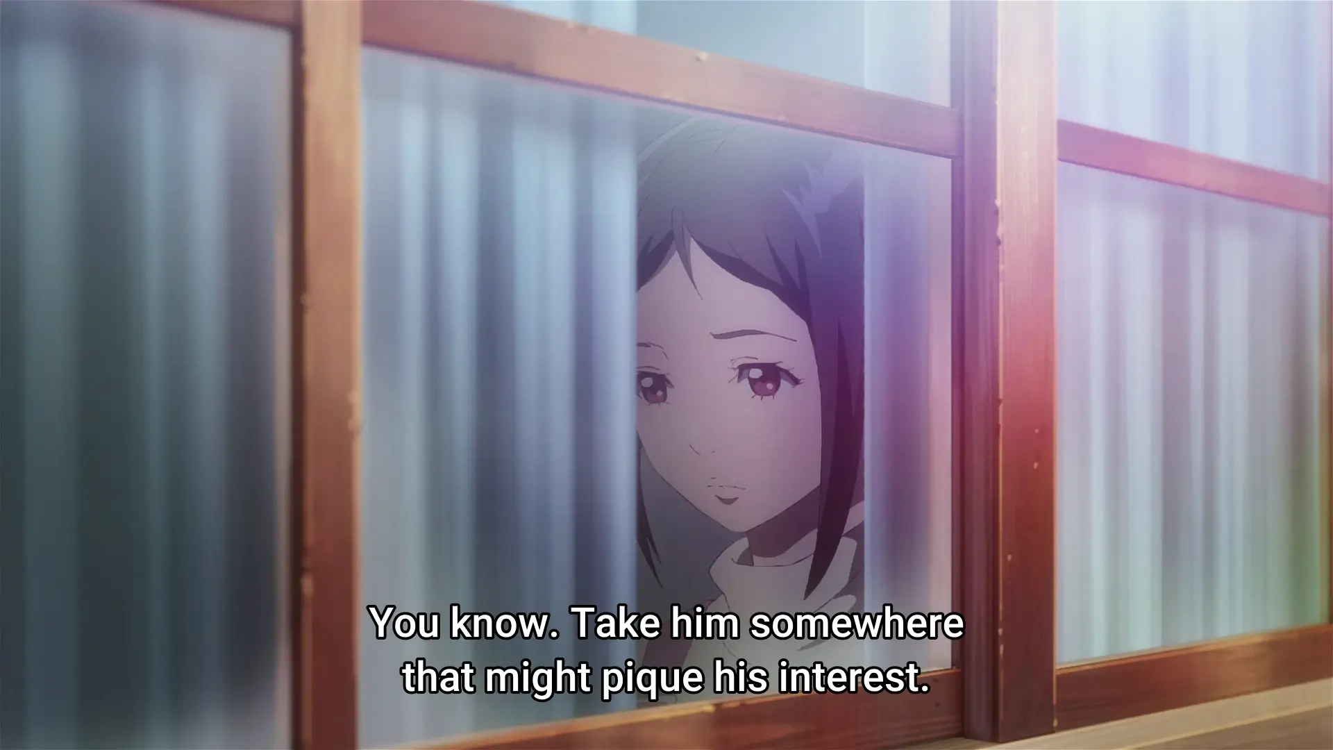 Astro Note Ep. 6 screenshot showing Aoi listening to advice from Naosuke.