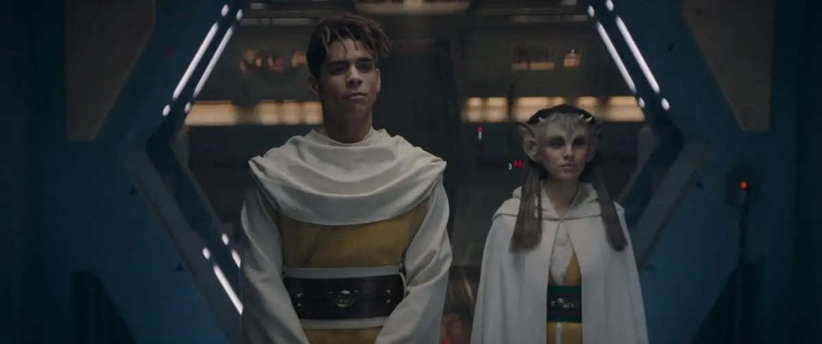 Jedi Knight Yord Fandar And His Padawan Tasi Lowa Confront Osha In Star Wars The Acolyte Episode 1