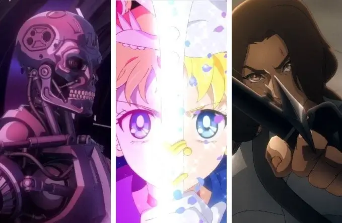 Netflix animation slate 2024-2025_Terminator Zero Sailor Moon Cosmos Legend of Lara Croft