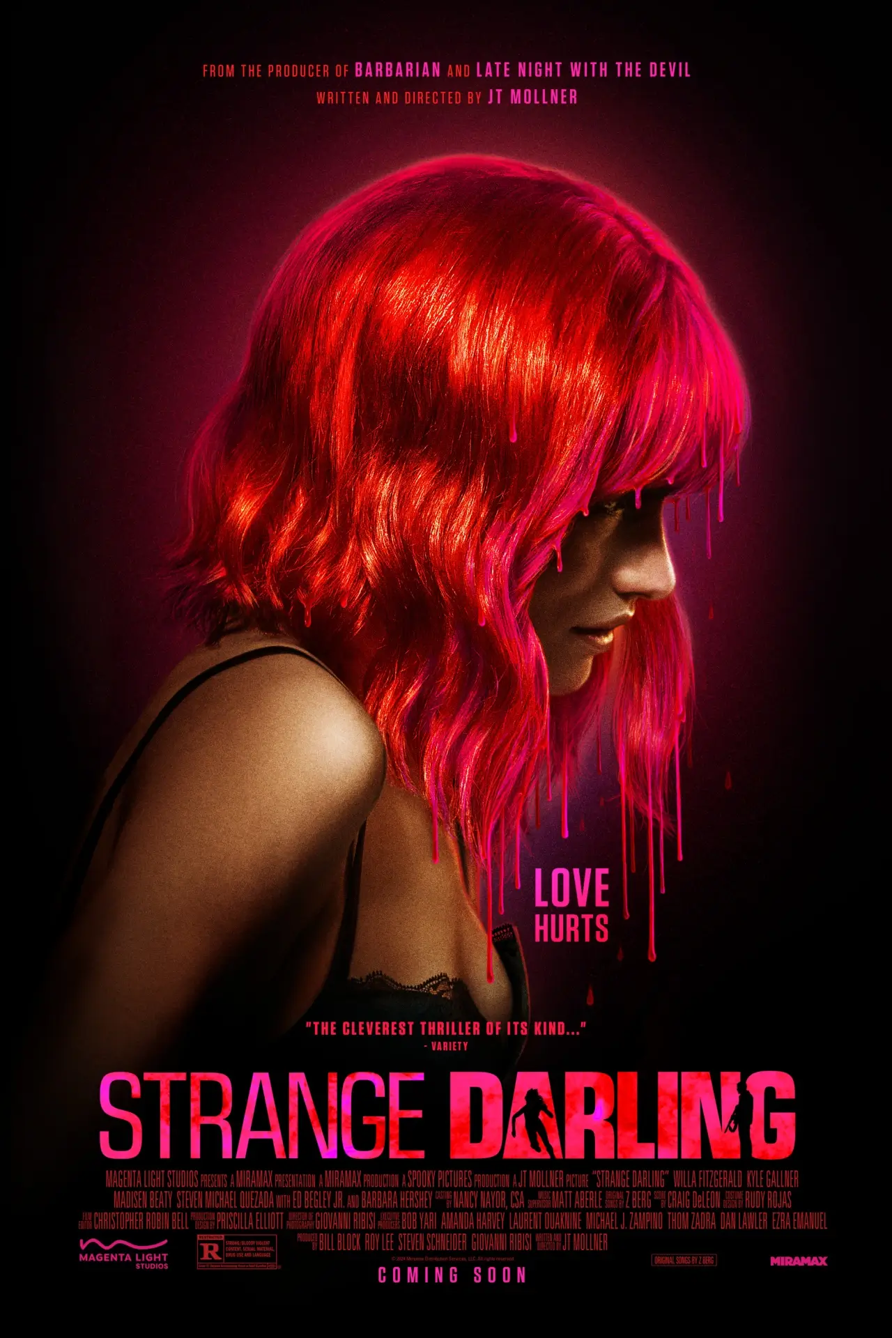 STRANGE DARLING LOVE HURTS POSTER KEY ART