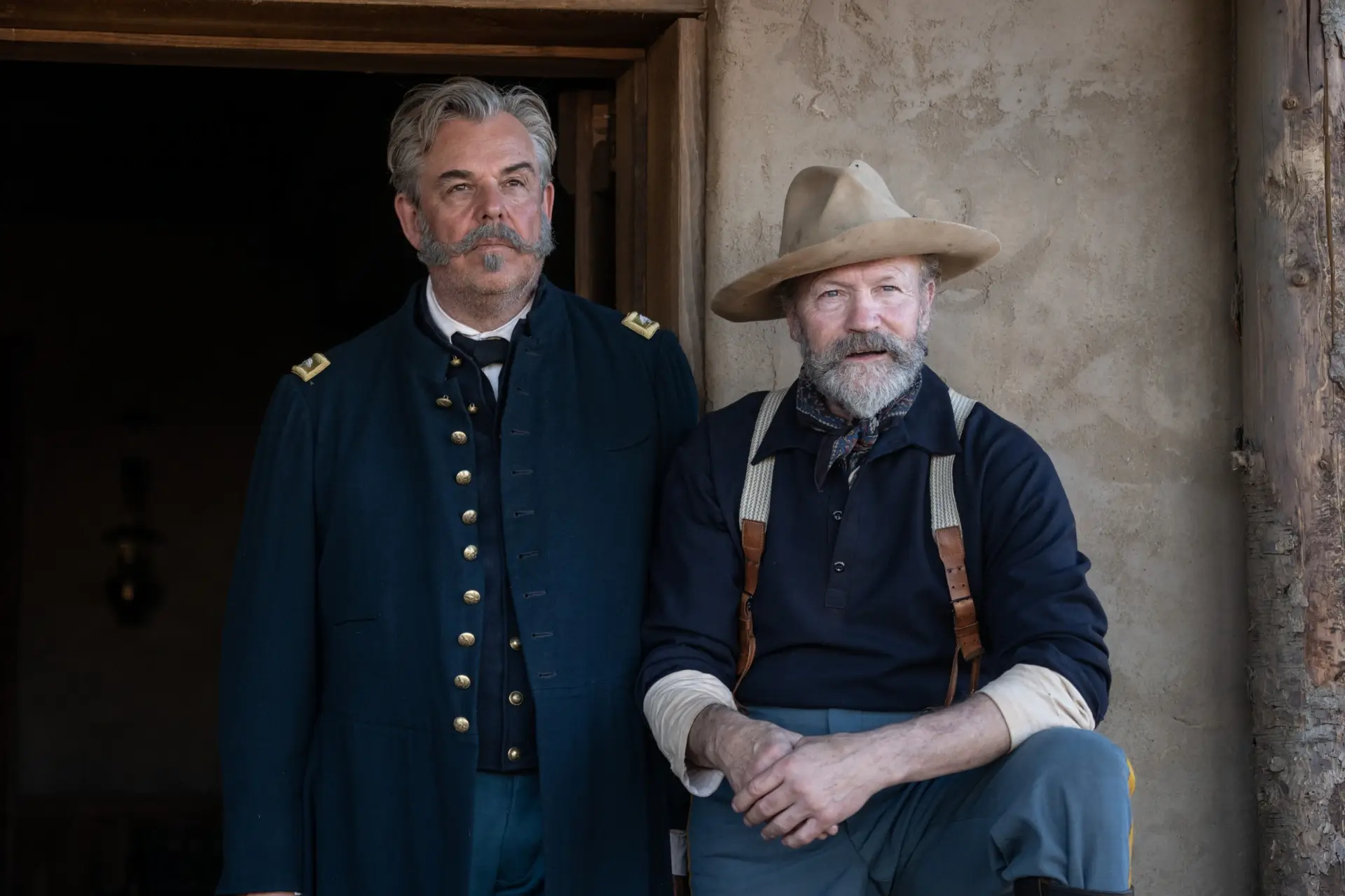 Danny Huston and Michael Rooker in Horizon: An American Saga Chapter One