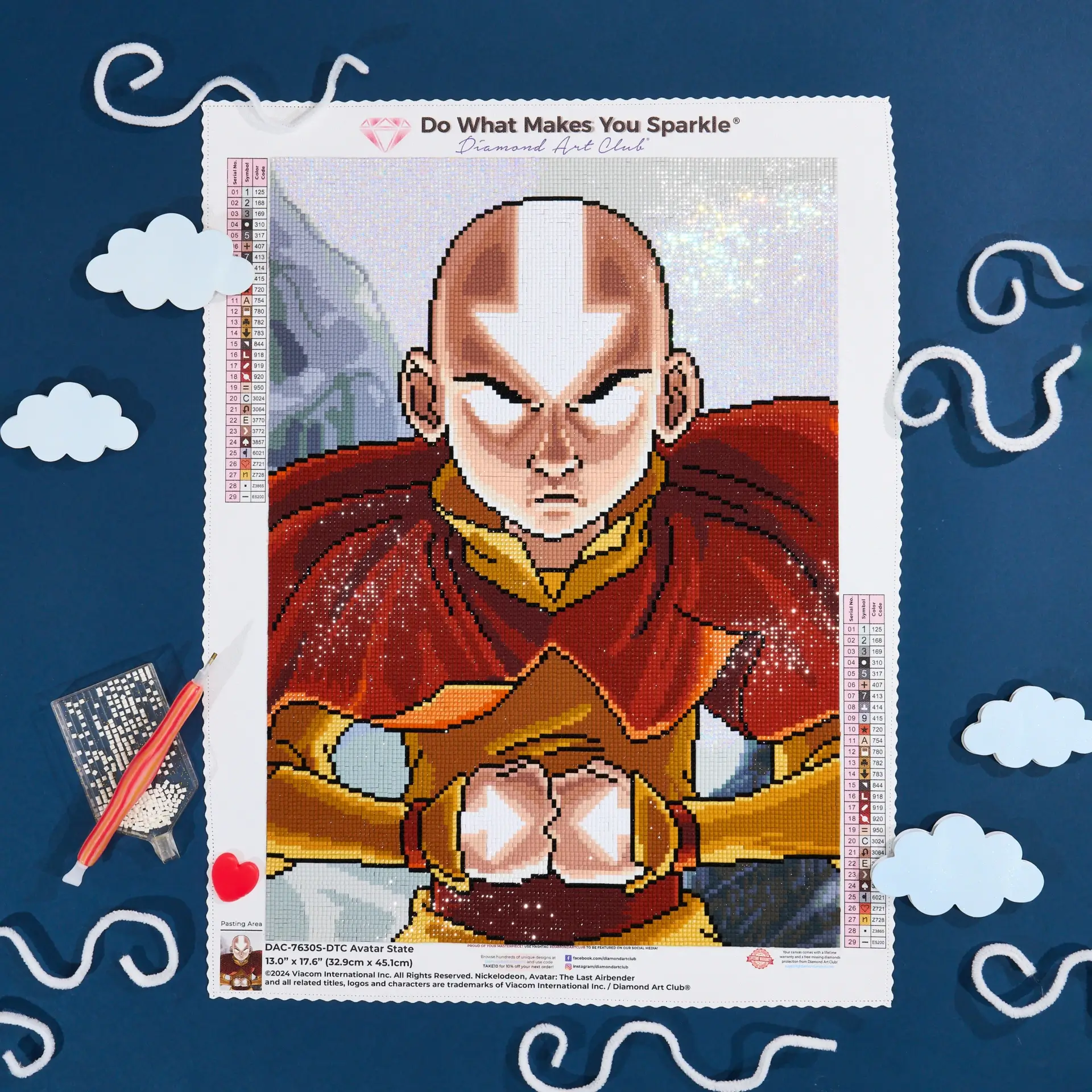Avatar: The Last Airbender Avatar State and Momo Diamond Art Club Painting Kits.