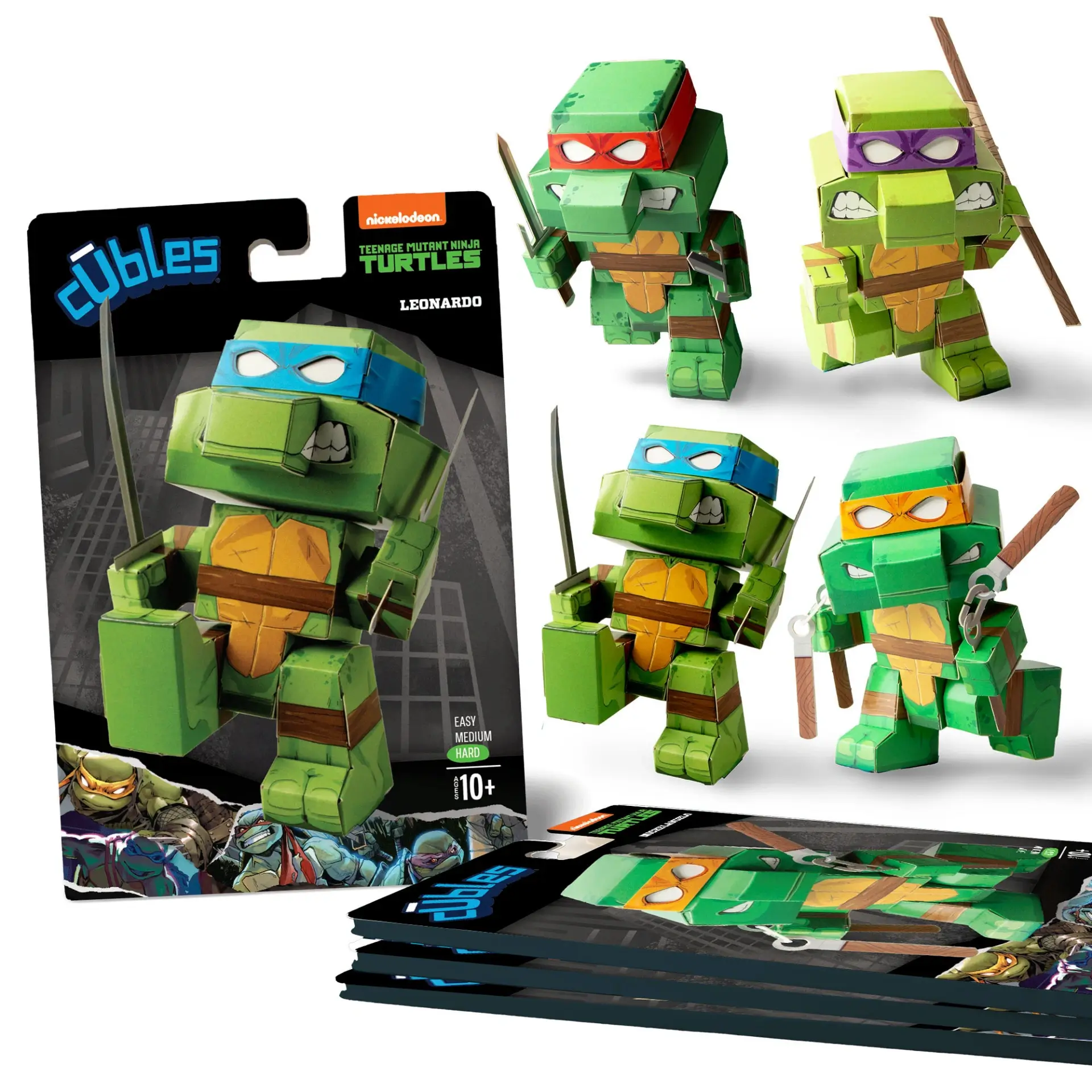Cubles Teenage Mutant Ninja Turtles Paper Craft Poseable Character Kits.