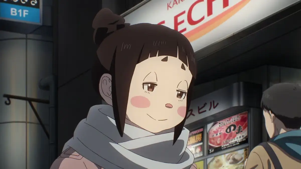 DEAD DEAD DEMONS DEDEDEDE DESTRUCTION Ep. 9 screenshot showing a sleepy Futaba.