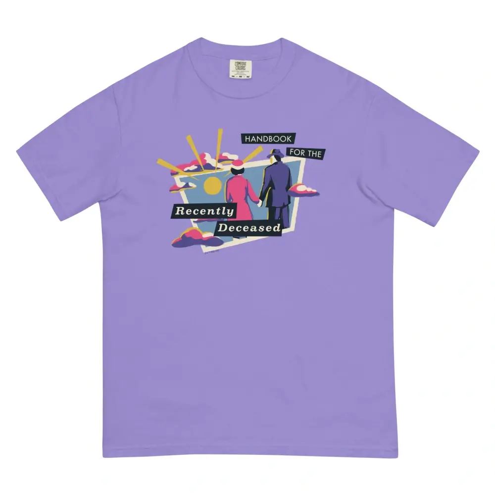 WB Shop Beetlejuice Unisex Garment Dyed Heavyweight T Shirt Violet Front 6687fc91505b0