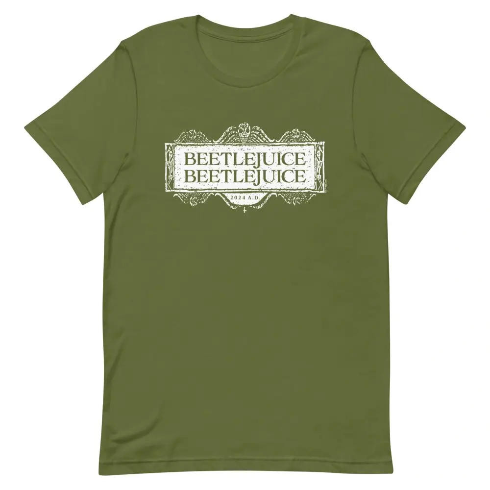 WB Shop Beetlejuice Unisex Staple T Shirt Olive Front 66866d70a85cf Olive