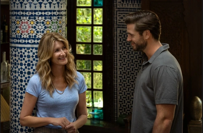 Laura Dern and Liam Hemsworth in Lonely Planet