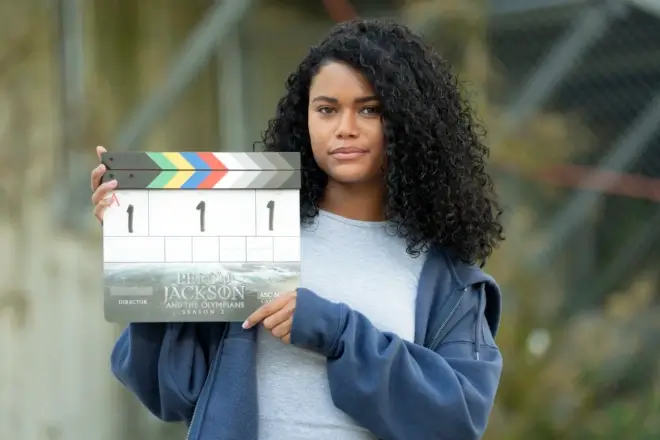 Tamara Smart on set for Percy Jackson and the Olympians season 2