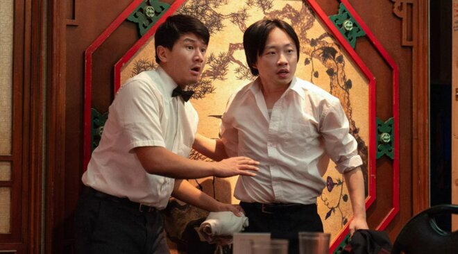 Jimmy O. Yang and Ronny Chieng in Interior Chinatown