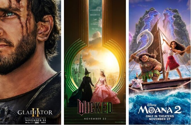 Premiering in November: Gladiator II, Wicked, Moana 2