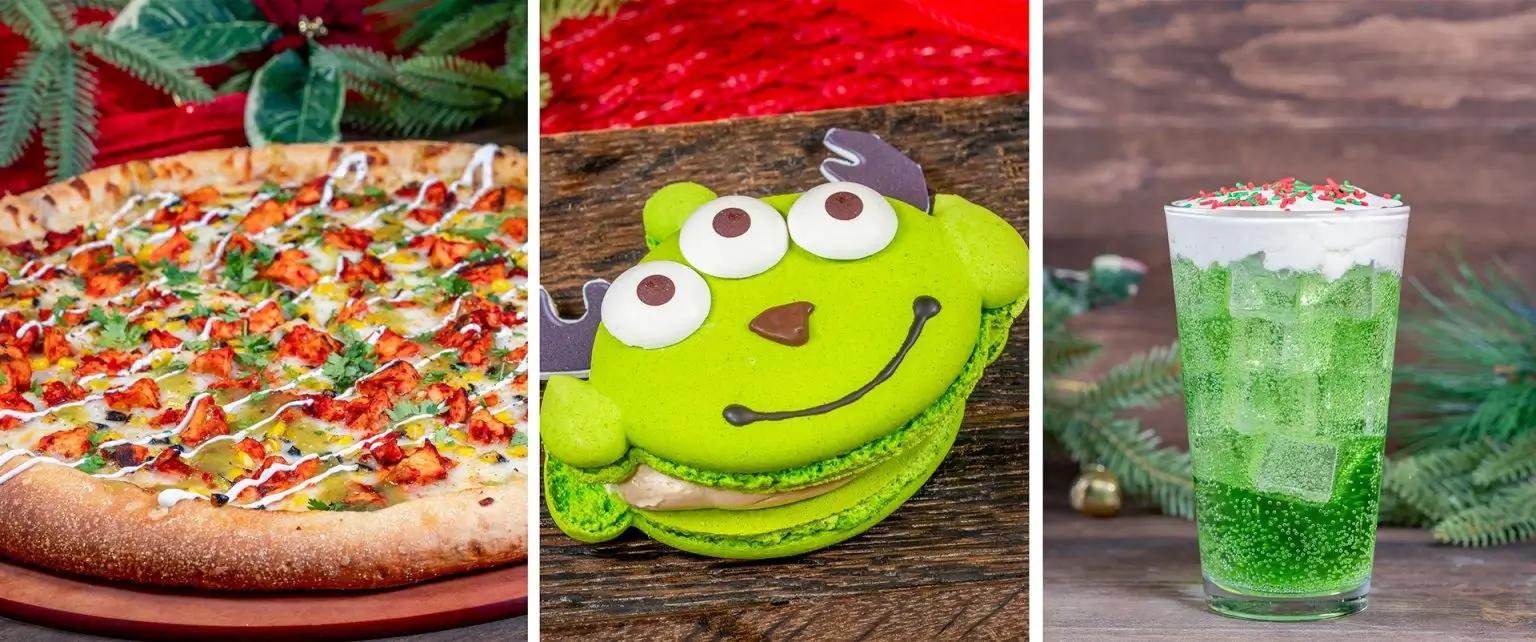 2024 Disney Eats Dlr Holiday Foodie Guide Collage DLP AlienPizzaPlanet 1536x642 1