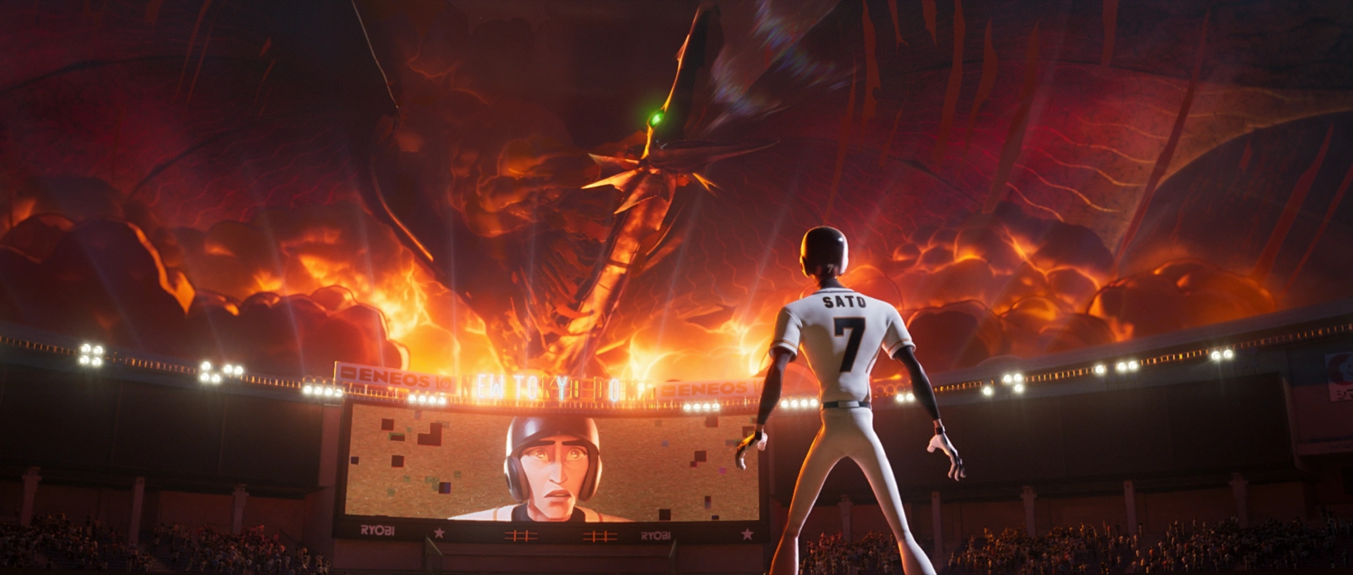 ULTRAMAN: RISING - When baseball superstar Ken Sato returns home to Japan to pick up the mantle of Earth-defending superhero Ultraman, he quickly finds more than he bargained for as he’s forced to raise the offspring of his greatest foe. Cr: Netflix © 2024