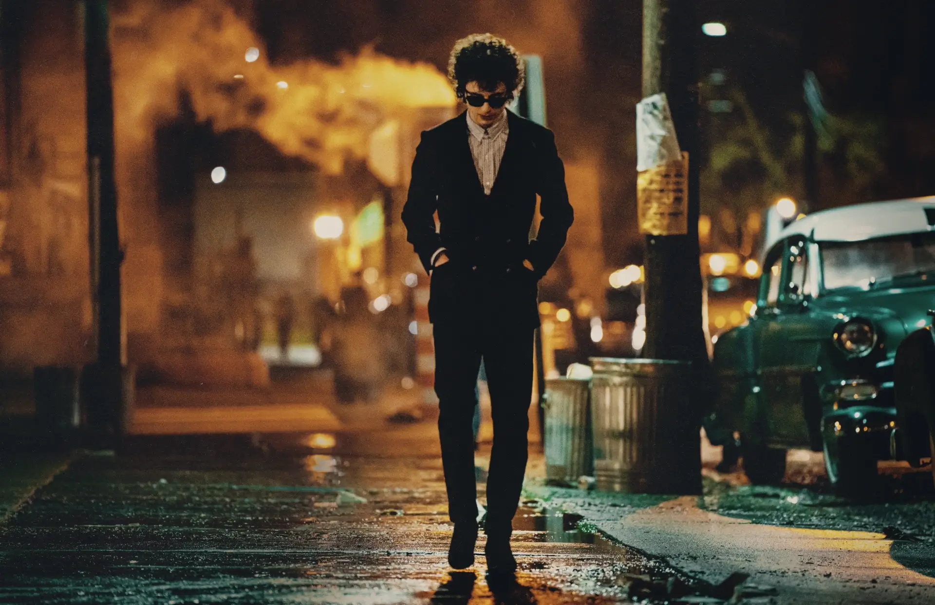 Timothee Chalamet as Bob Dylan in A Complete Unknown; A Complete Unknown