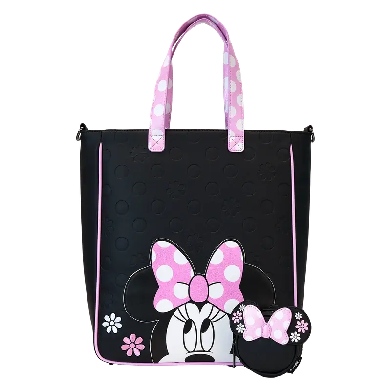 Minnie Mouse Floral Rock The Dots Tote Bag With Coin Bag Hi Res