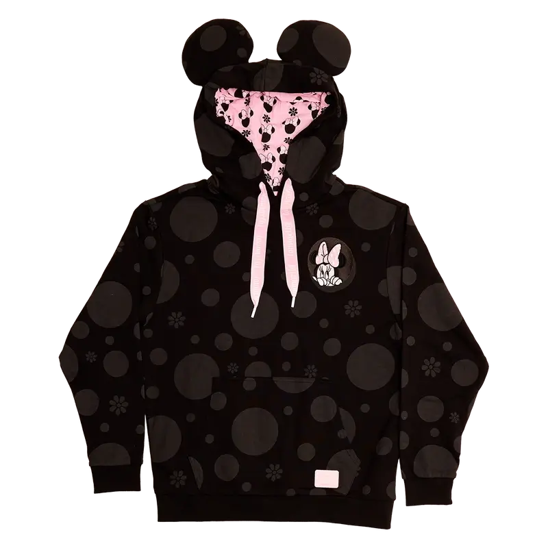 Minnie Mouse Floral Rock The Dots Unisex Hoodie Hi Res 2