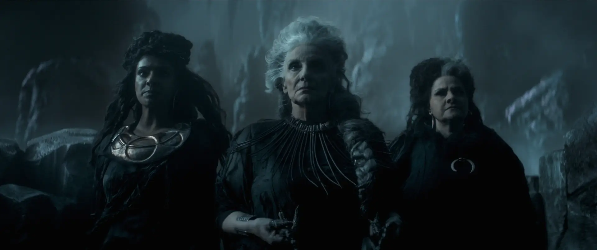 The Sandman. (L to R) Dinita Gohil as The Maiden, Souad Faress as Crone, Nina Wadia as The Mother in episode 205 of The Sandman. Cr. Courtesy Of Netflix © 2025