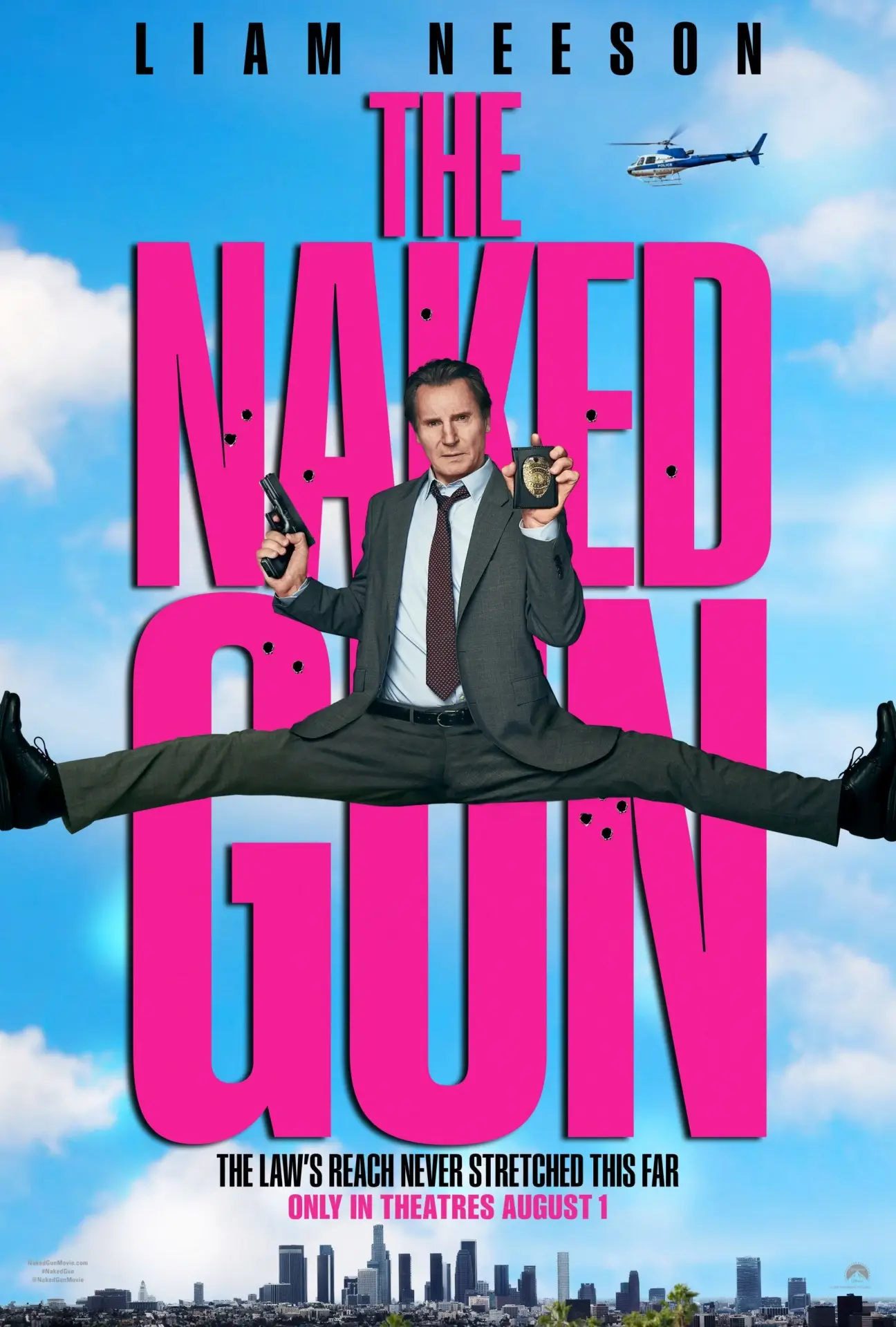 The Naked Gun TNG DOM Online Teaser 1 Sheet Splits 04 REV FIN15 Rgb