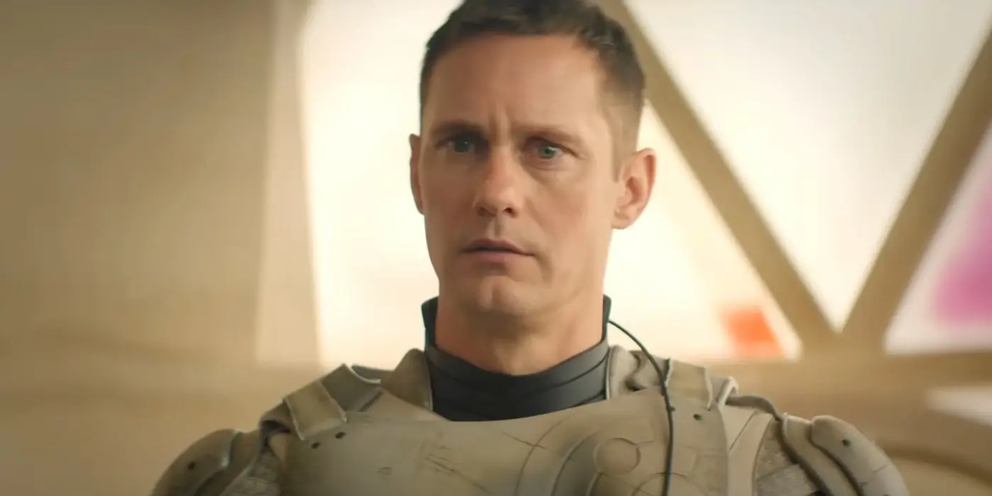 Alexander Skarsgard as Murderbot in Murderbot