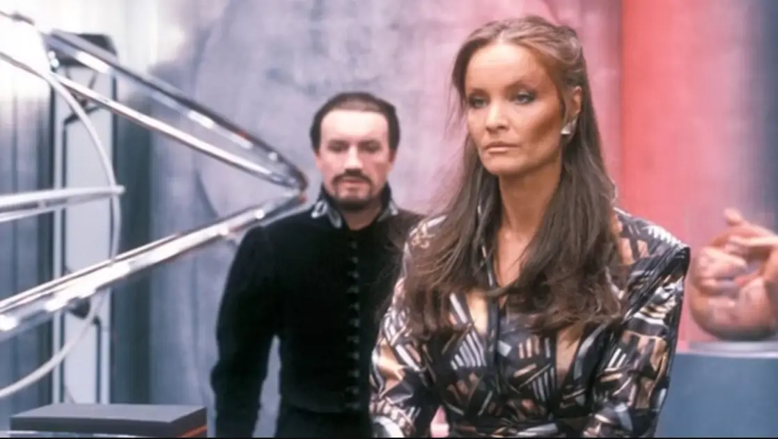 Kate O'Mara and Anthony Ainley in The Mark of the Rani