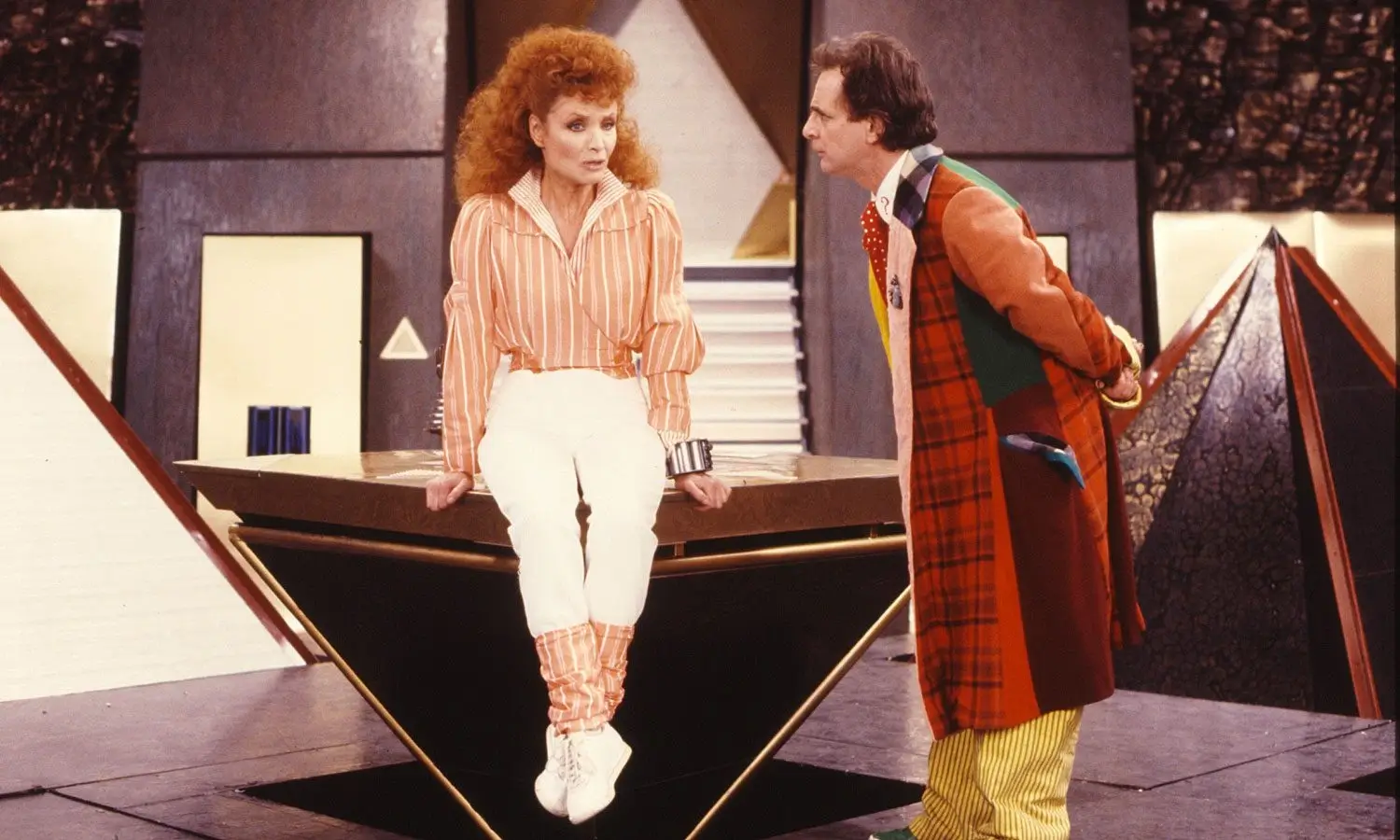 Kate O'Mara and Sylvester McCoy in "Time and the Rani"