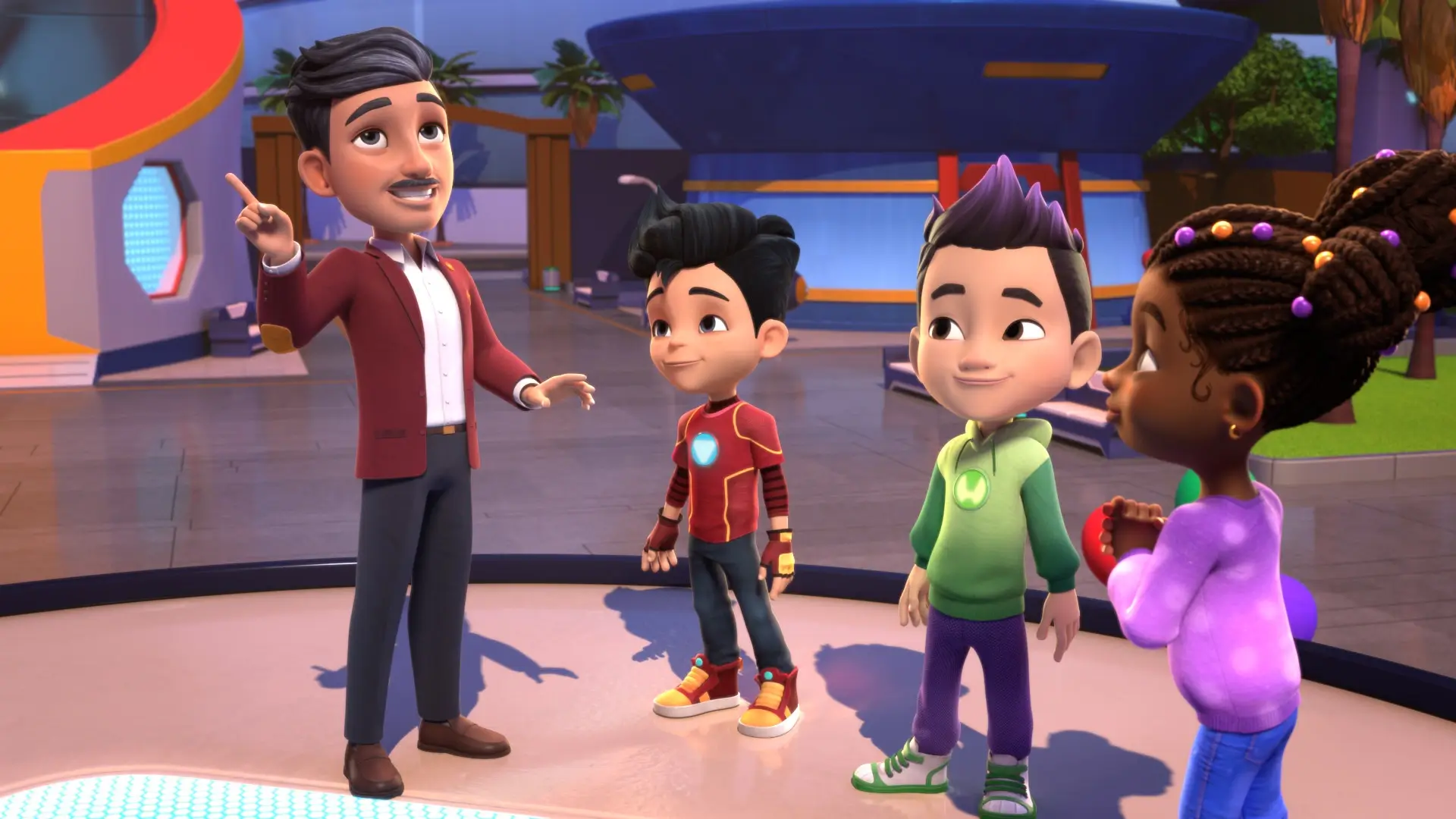 IRON MAN AND HIS AWESOME FRIENDS - “Great Expo-tations” (Disney)
HOWARD STARK, TONY STARK, AMADEUS CHO, RIRI WILLIAMS