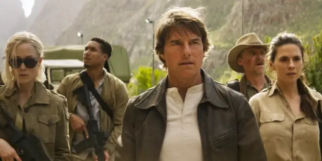 Tom Cruise and his IMF team stand together in the jungle in Mission: Impossible - The Final Reckoning.