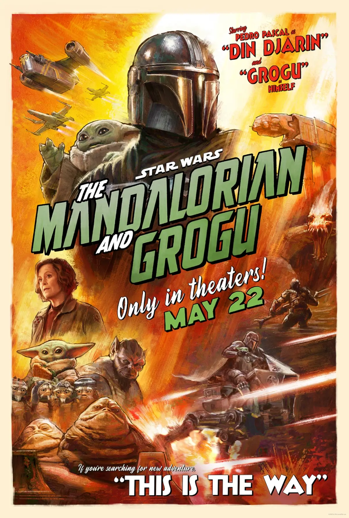 The Mandalorian and Grogu poster art.