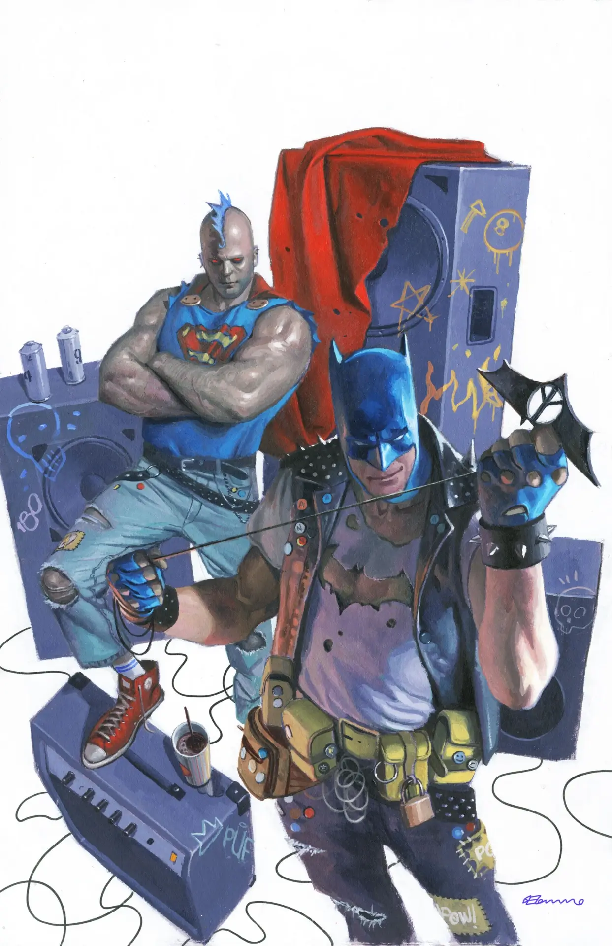 De Tommaso—Batman Superman Worlds Finest 47 Punk Rock Variant Cover