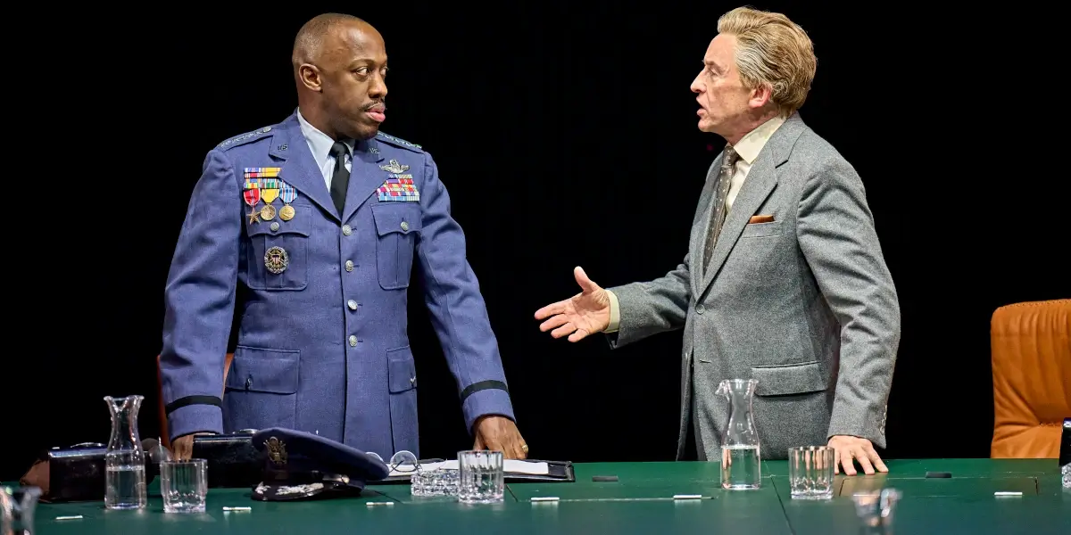 NTL 2025 Dr. Strangelove Giles Terera And Steve Coogan Have An Animated Discussion In The War Room