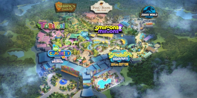 An artistic rendering of the Universal Kids Resort park concept.