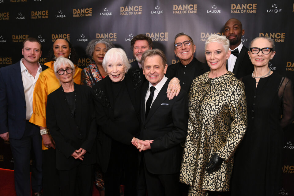 CULVER CITY, CALIFORNIA - DECEMBER 03: (L-R) Noah Fosse, Donna Wood, Twyla Tharp, Connie Boss Alexander, Shirley MacLaine, Allen Greenberg, Mikhail Baryshnikov, Kenny Ortega, Patricia Ward Kelly, Drè Rose, and Janet Eilber attend the inaugural Dance Hall of Fame ceremony honoring the most influential artists in dance history at Glorya Kaufman Community Center on December 03, 2025 in Culver City, California. (Photo by Alberto E. Rodriguez/Getty Images for Dance Hall of Fame)