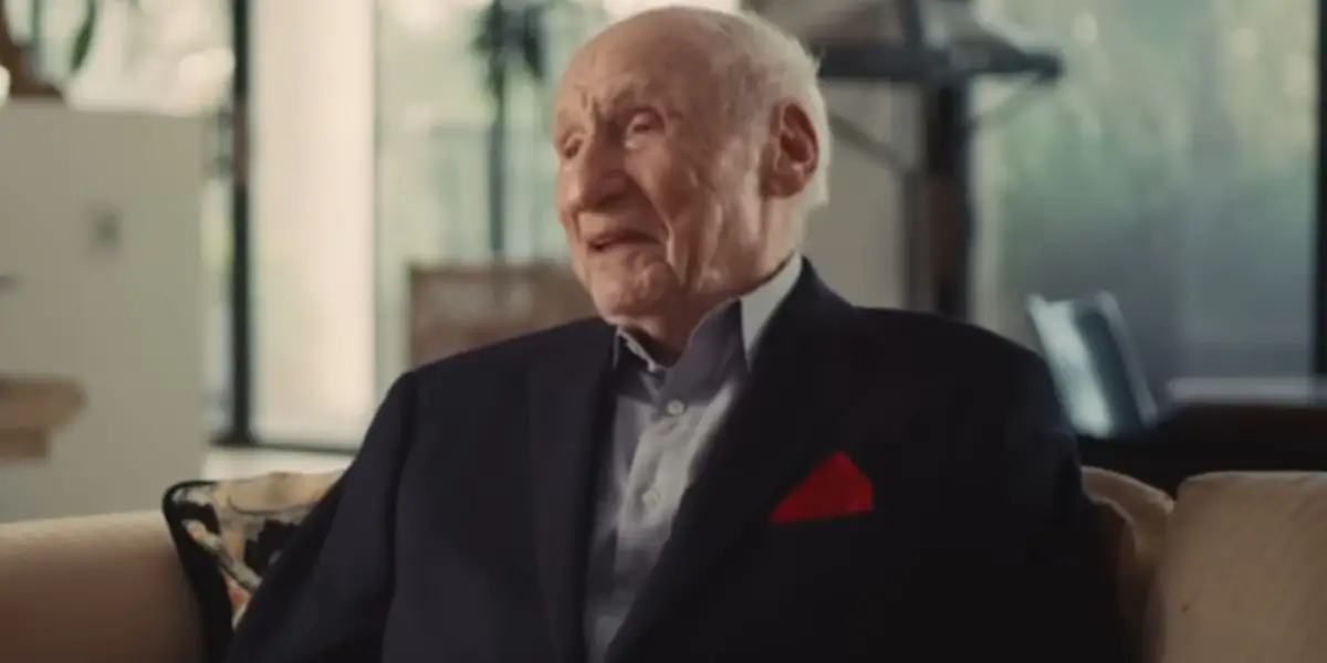 Mel Brooks sits smiling in conversation in Mel Brooks: The 99 Year Old Man!