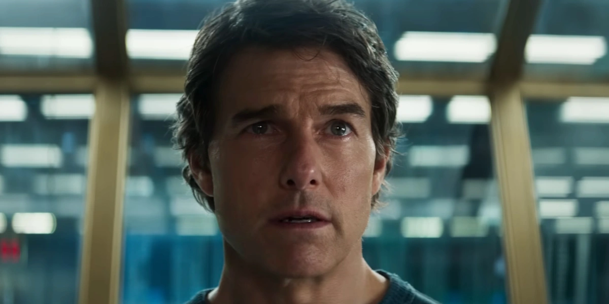 A desperate Tom Cruise stares ahead in Mission: Impossible - The Final Reckoning.