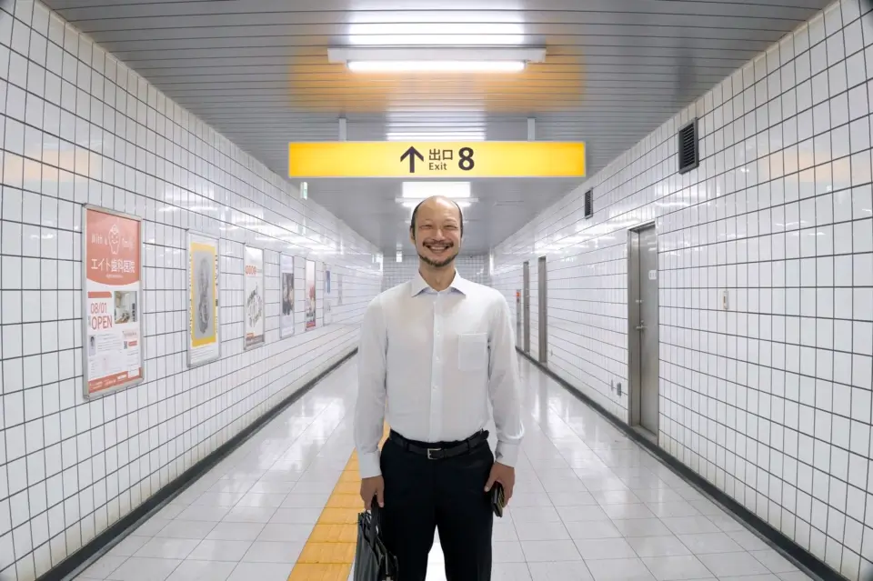 The walking man from Exit 8 (2026).