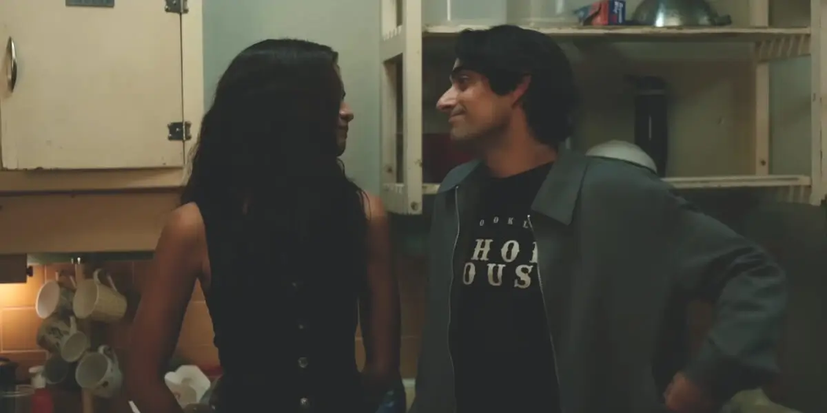 Zendaya looks happily at Eman Esfandi in the kitchen in Spider-Man: Brand New Day.