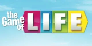 The Game of Life logo against a blue sky with clouds.