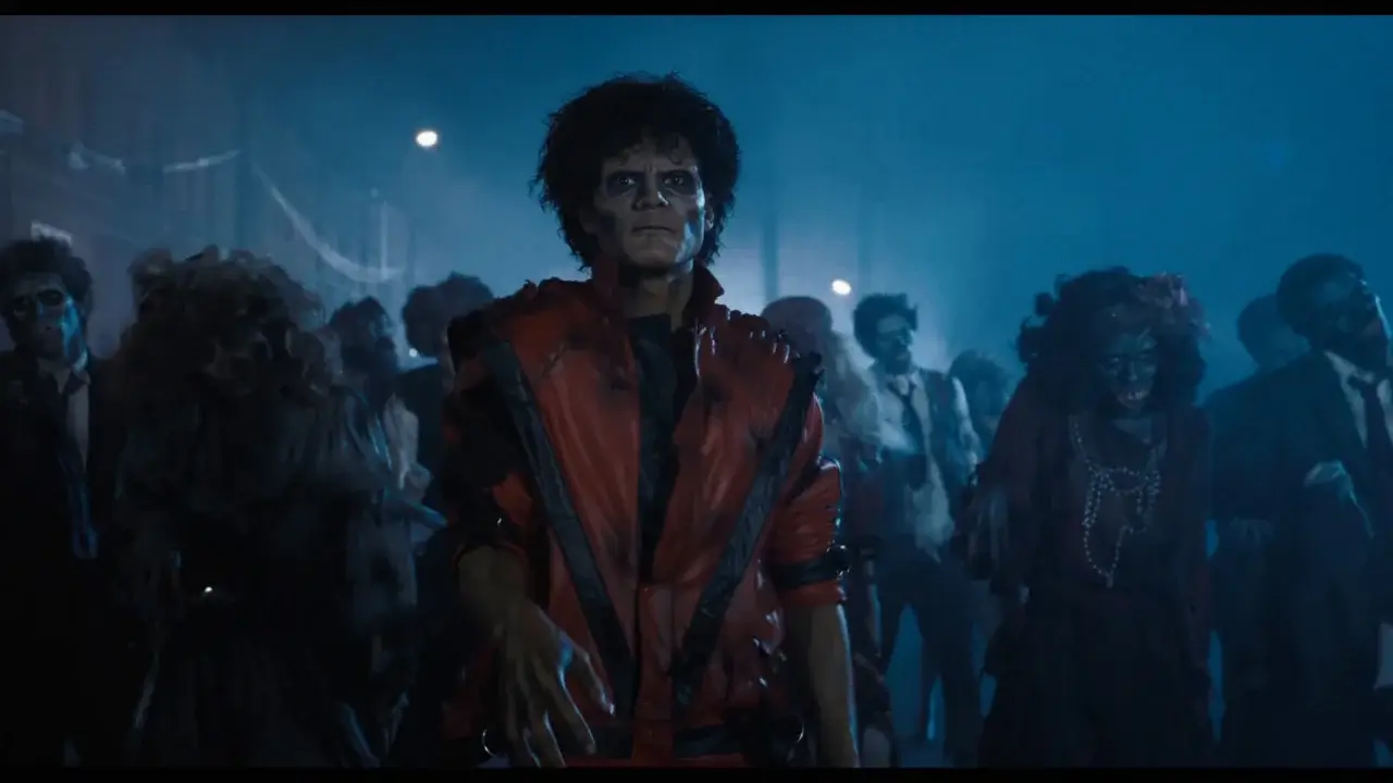Jaafar Jackson as Michael Jackson in 'Michael' doing the 'Thriller' music video. 