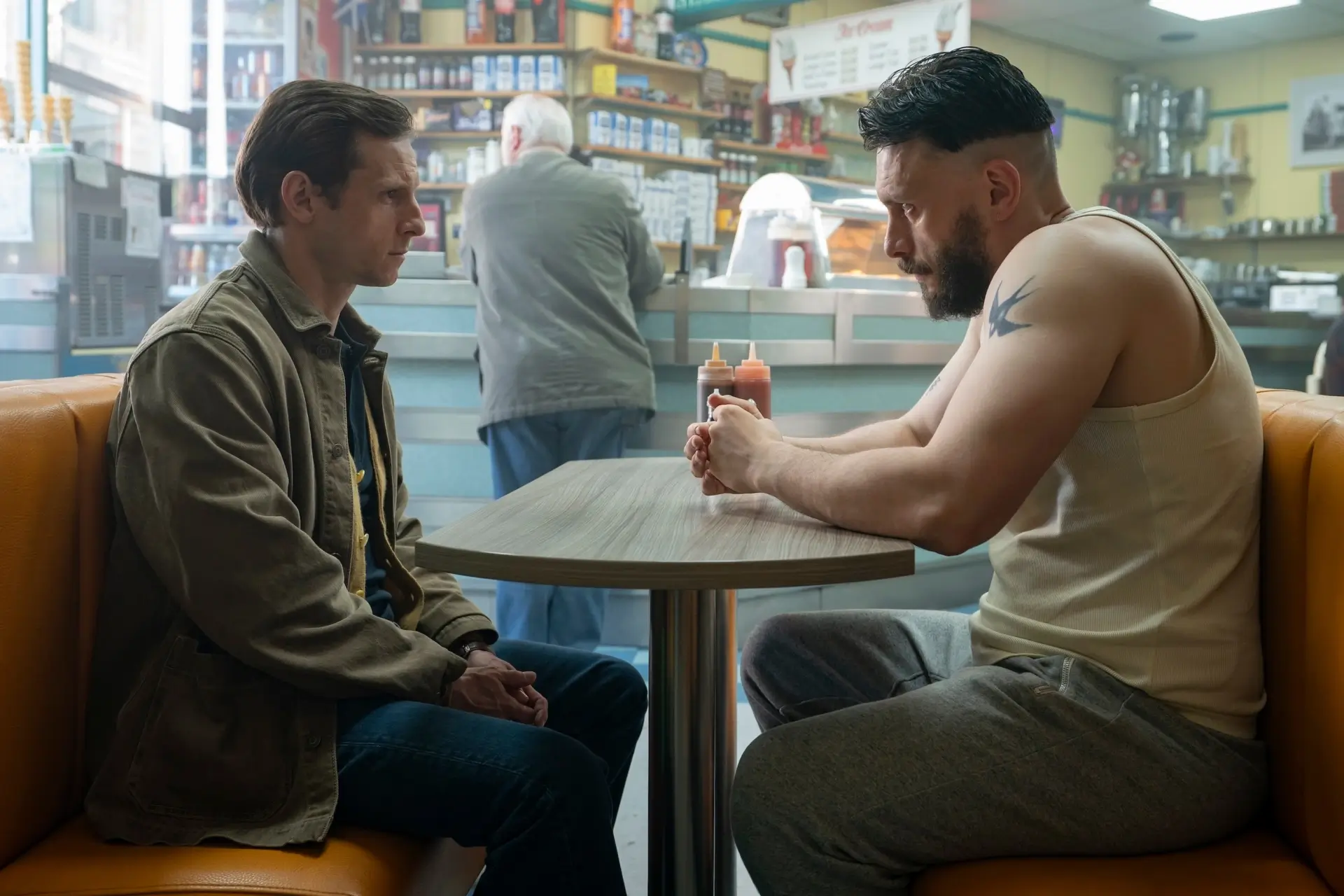 A diner scene from Half Man.