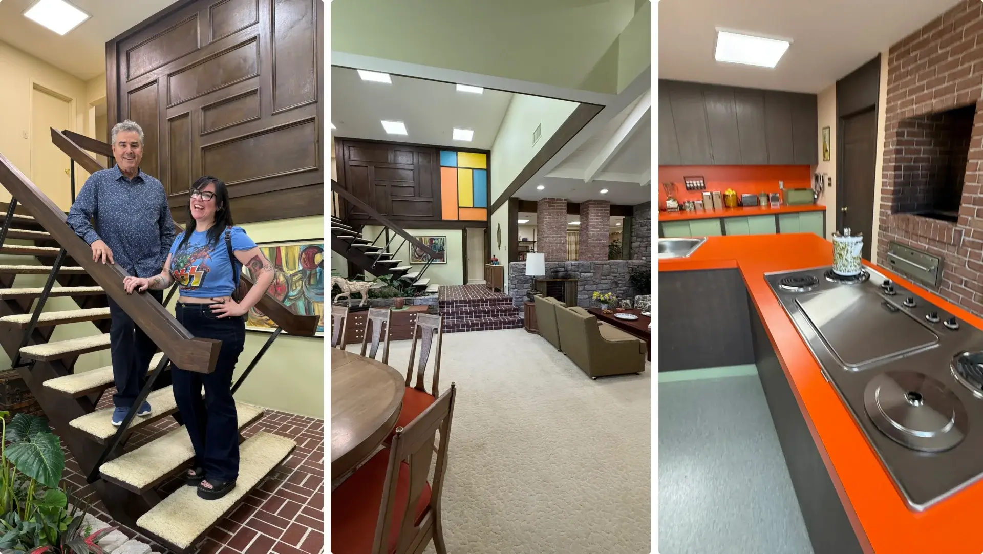 An inside look at the Brady Bunch house.