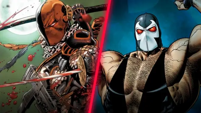Deathstroke & Bane movie image.