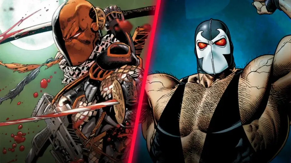 Deathstroke & Bane movie image.