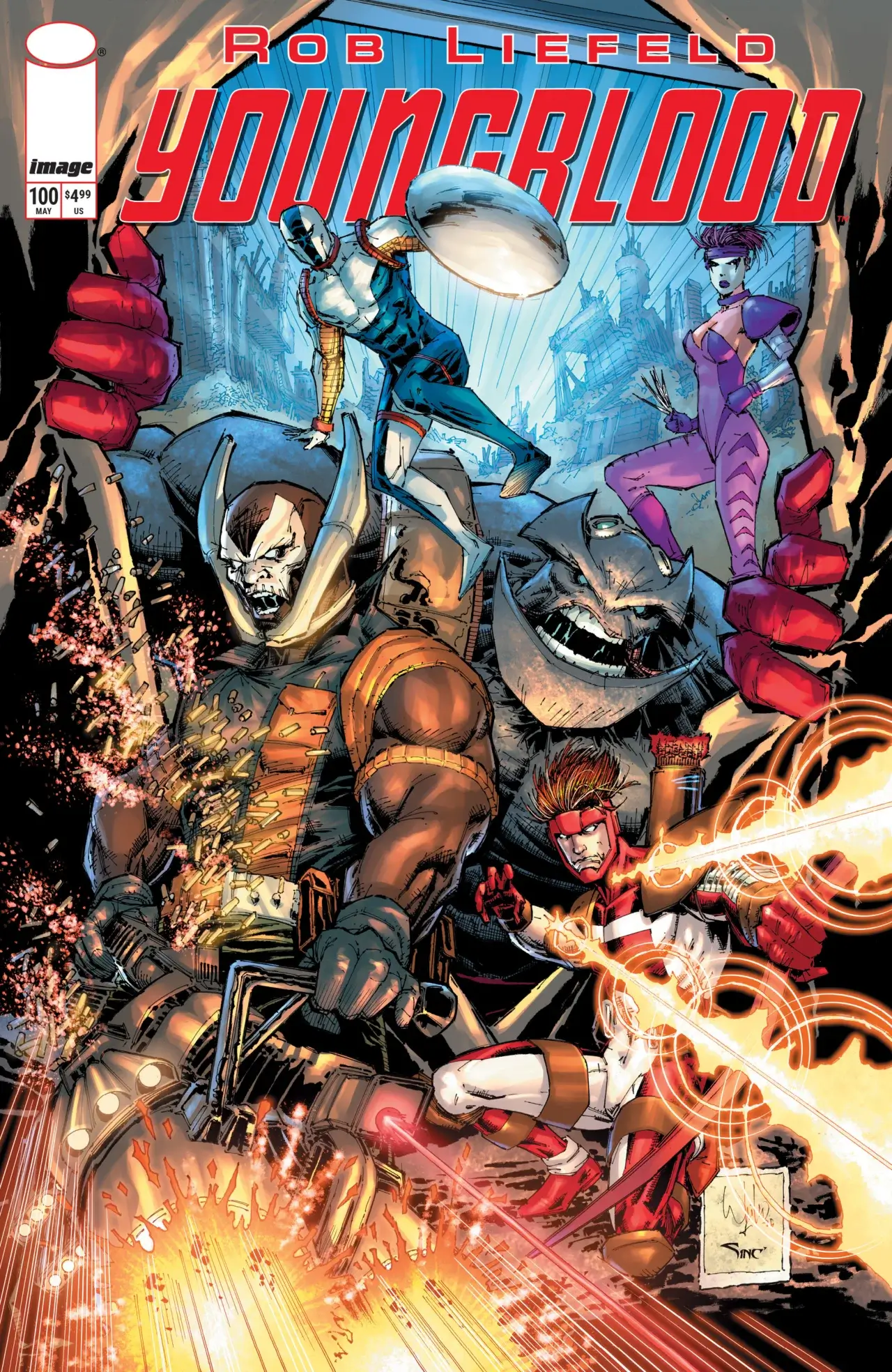 Whilce Portacio variant cover for Youngblood #100.