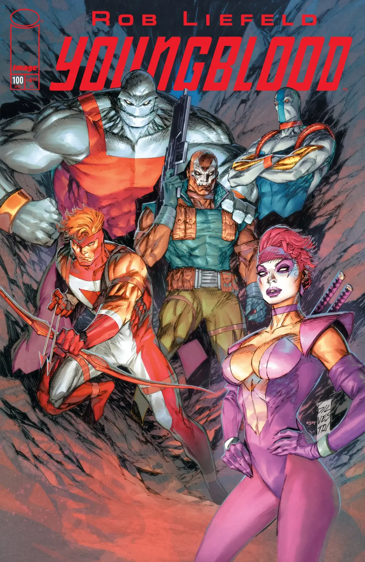 Marc Silvestri's exclusive cover for Youngblood #100