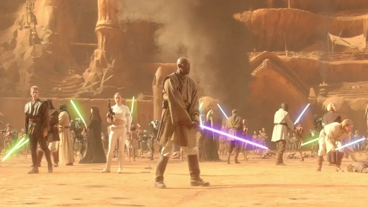 Mace Windu in Attack of the Clones.